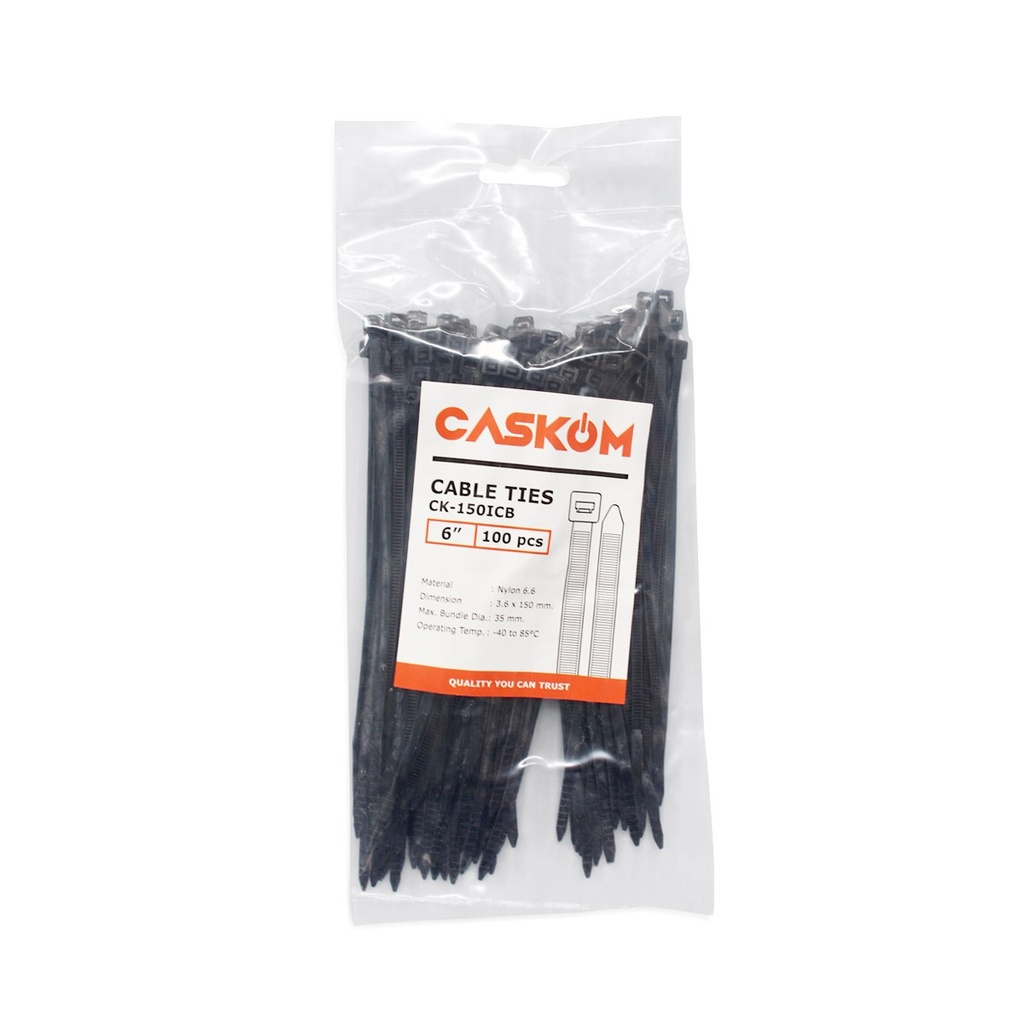 เคเบิ้ลไทร์(Caskom) ดำ 6"*3.6*150mm (PK100) [320PK/CT]