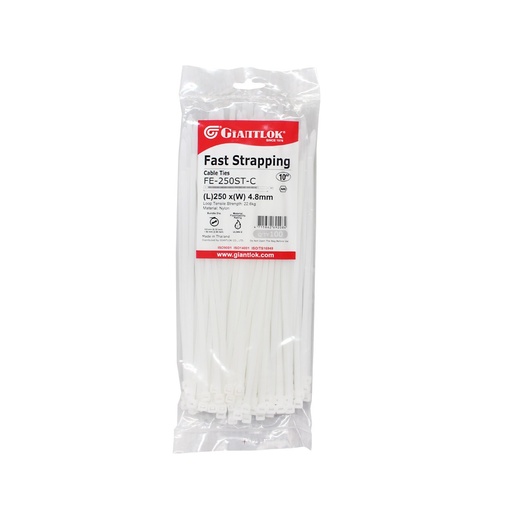 [12890003] เคเบิ้ลไทร์(Giantlok) ขาว 10" (PK100) [10PK/Bag]