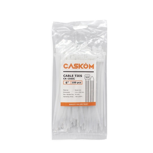 [12890017] เคเบิ้ลไทร์(Caskom) ขาว 6"*3.6*150mm (PK100) [320PK/CT]